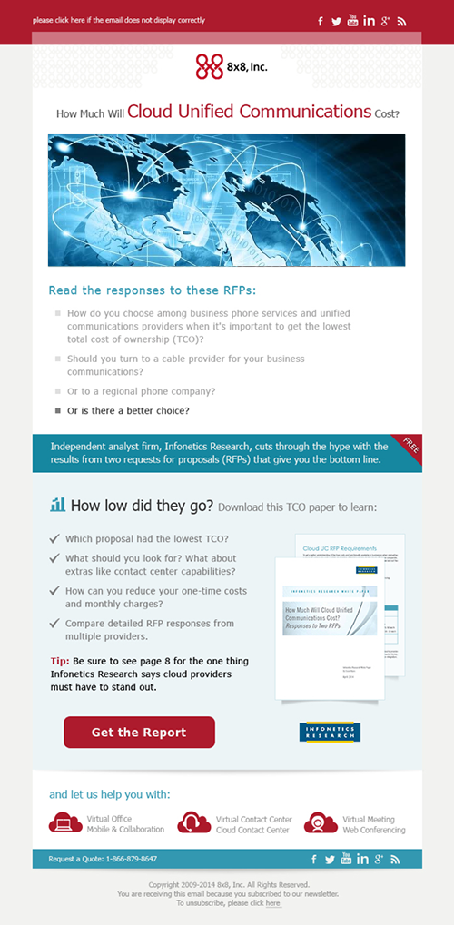 8x8 HTML based email design